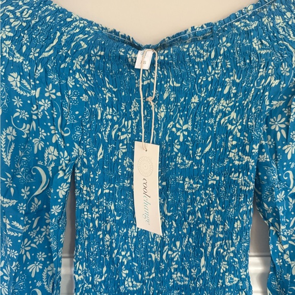 Blue Floral Women's Dress - Picture 3 of 4